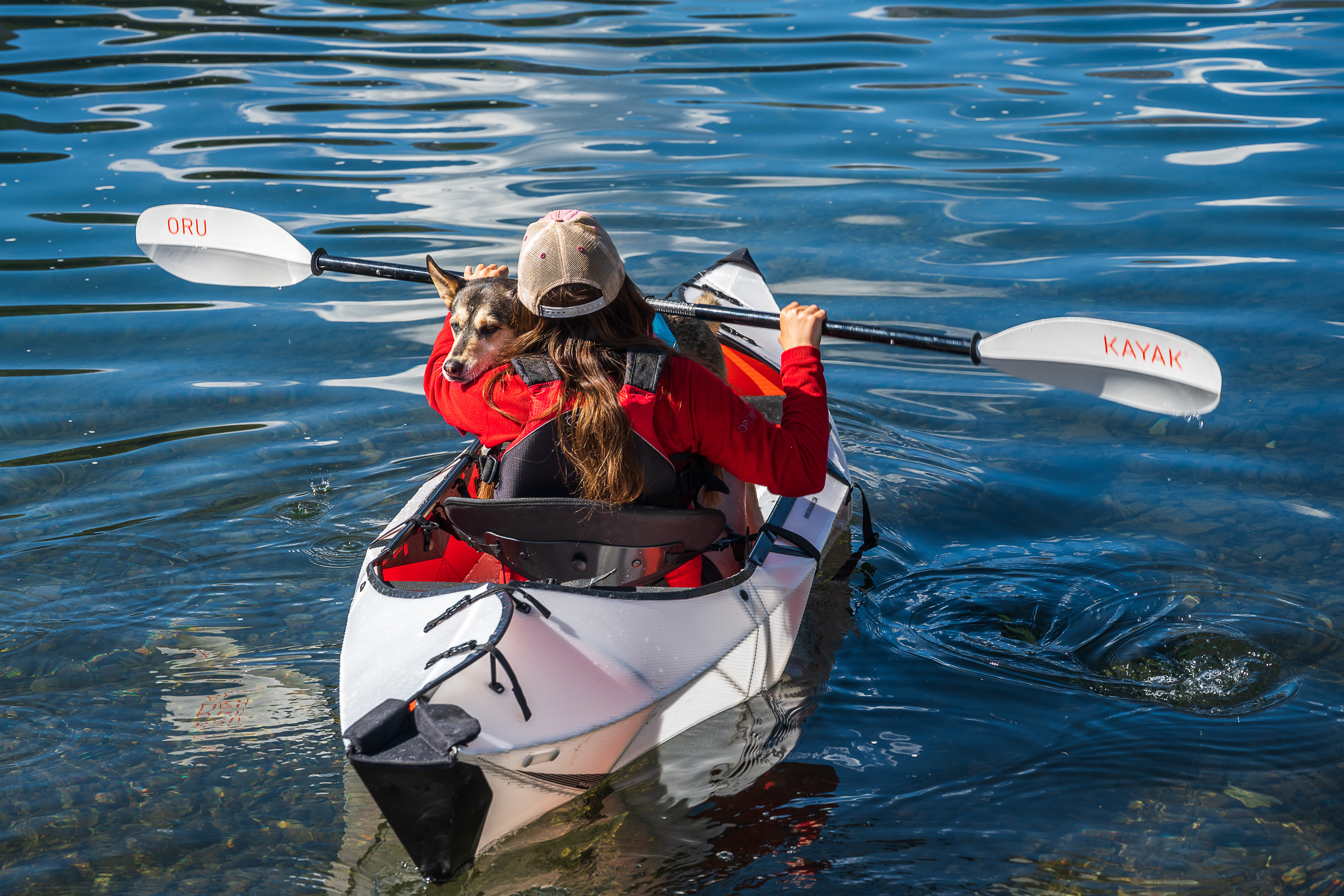 Oru Kayak inlet origami folding kayak dog