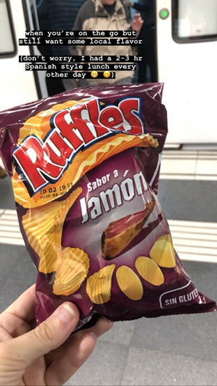 Sabor a Jamon (Spanish ham) flavored Ruffles chips 