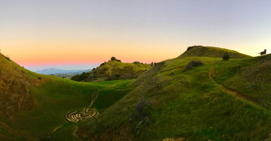 heart shaped labyrinth in the oakland hills at sibley volcanic regional preserve